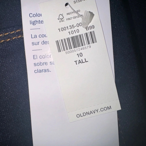 Old Navy Mid Rise Kicker Bootcut Dark Blue Denim Jean Sz 10 Tall - Picture 4 of 6